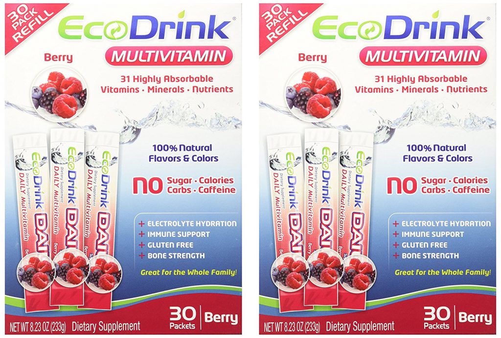 Ecodrink® Multivitamin Drink Mix 60 Packets (BERRY Flavor Only